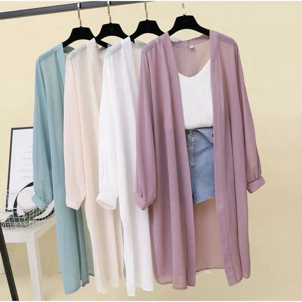 Sikat Sekarang CardiganOuterOuterWanitaRemajaBaju Trend Kekinian AMILY CARDY SR Bahan Ceruty Outer W