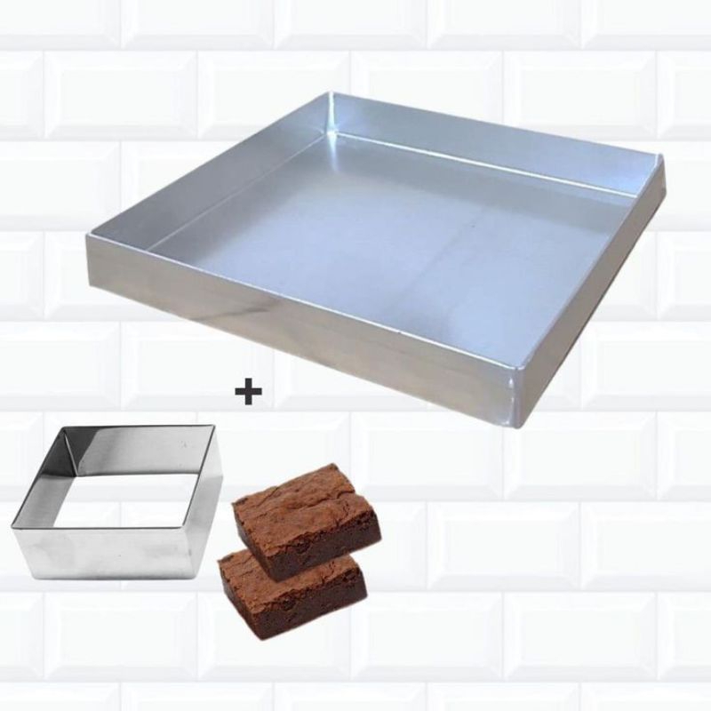 loyang kotak bahan aluminium tebal anti karat ukuran 16x16x4 18x18x4cm