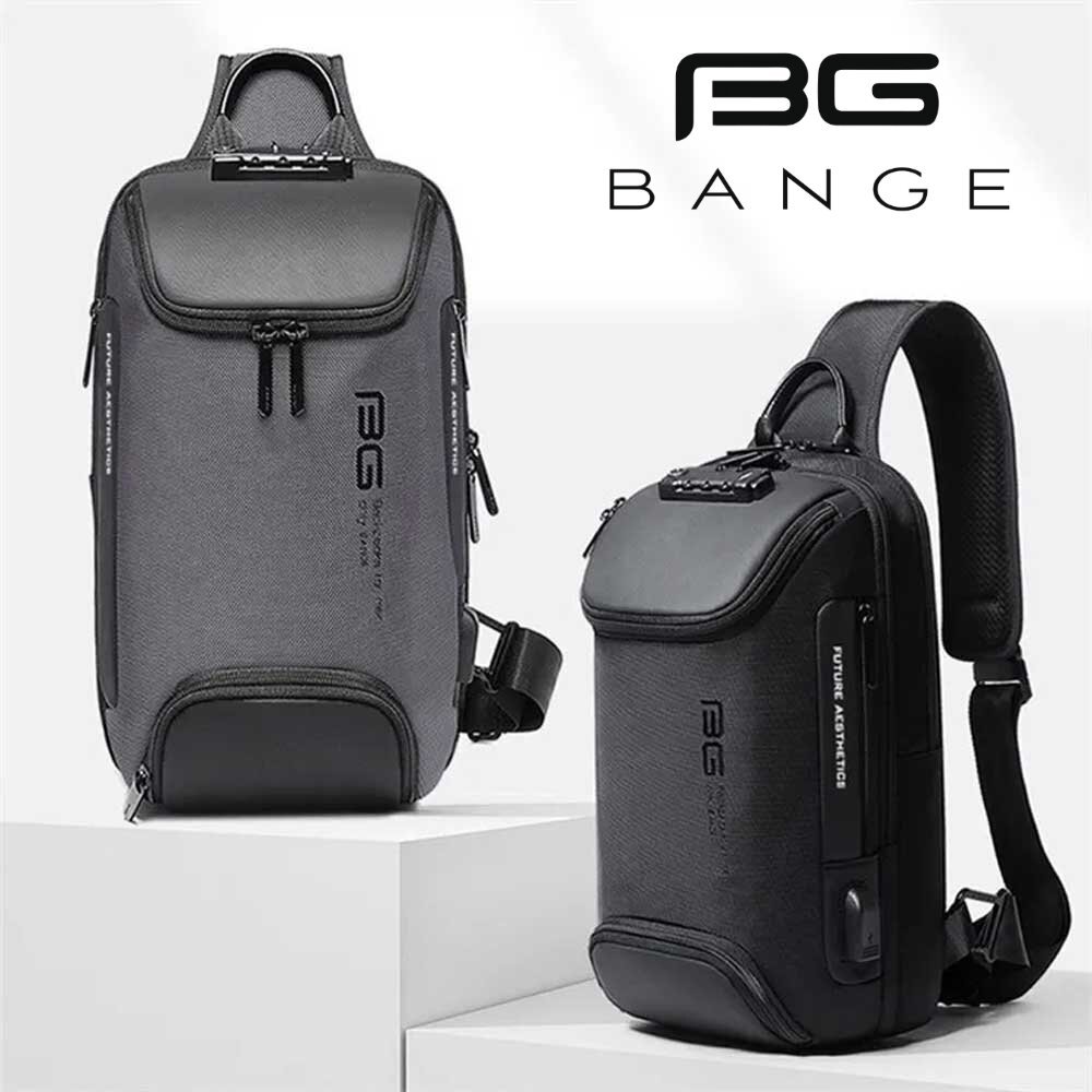Bange USB TSA Lock Sling bag tas selempang pria anti maling design keren 7082 az eg