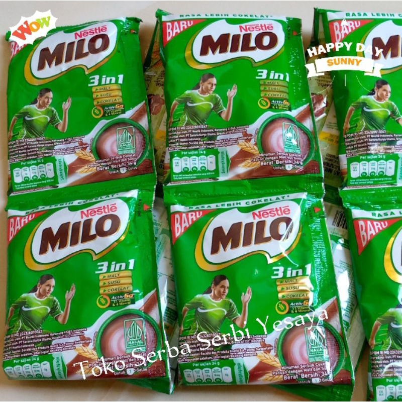 

Milo 3 in 1 Activ Go Minuman Serbuk Coklat Malt & Susu Renceng (34 gr x 10 sachet)