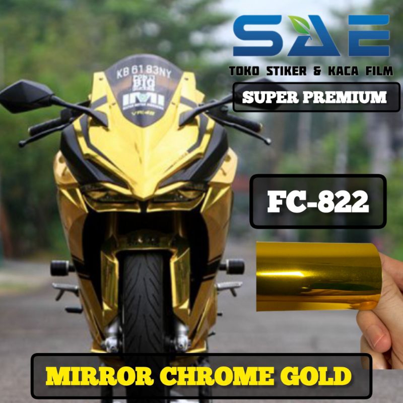 Skotlet Gold Mirror Chrome Sticker Motor Fanchi Premium