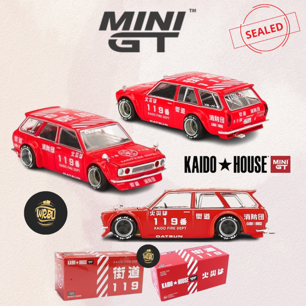 Mini GT Kaido House Datsun Wagon 510 Fire Dept Merah KHMG020 Sealed