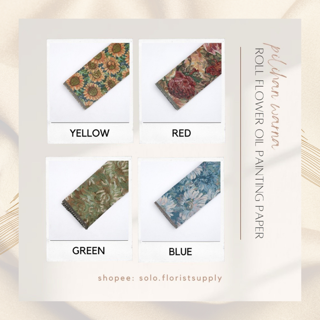 

150X50CM FLOWER OIL PAINTING VINTAGE WRAPPNG FLOWER BAHAN KAIN MOTIF BUNGA ESTETIK LUKISAN KAIN METERAN BAHAN KERAJINAN PEMBUNGKUS BUNGA CRAFT BUKET BUNGA WISUDA BUNGA SABUN KAIN METERAN MOTIF SUNFLOWER BRUSH WATERCOLOR FLOWER AESTHETIC PROPERTI FOTO