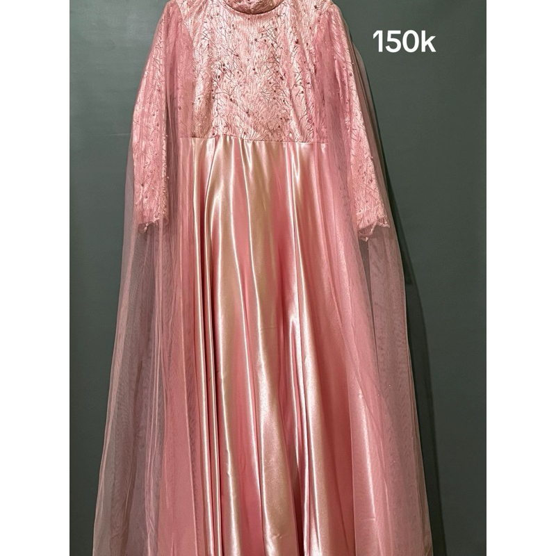 Gaun Satin Pink