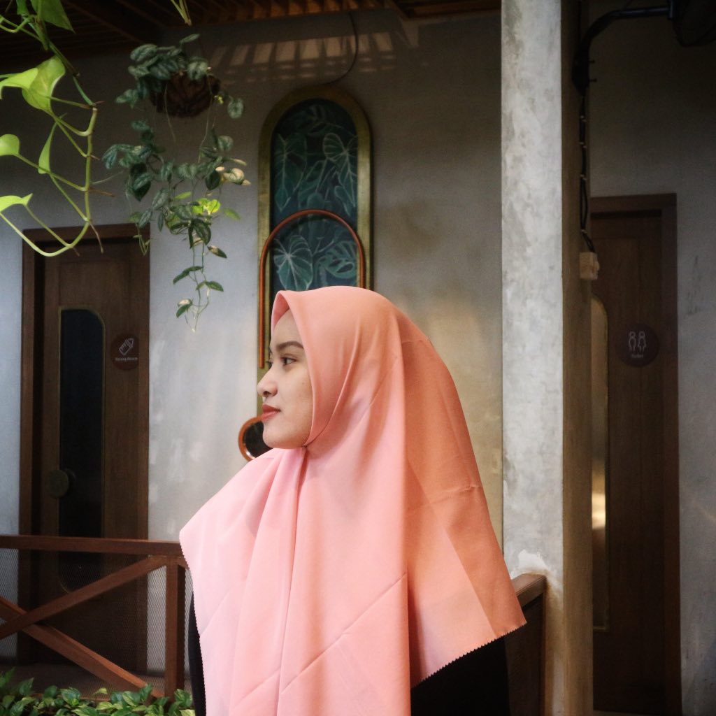 Nooré Studio - Hijab Segiempat Polos Premium Voal Lasercut - Salem