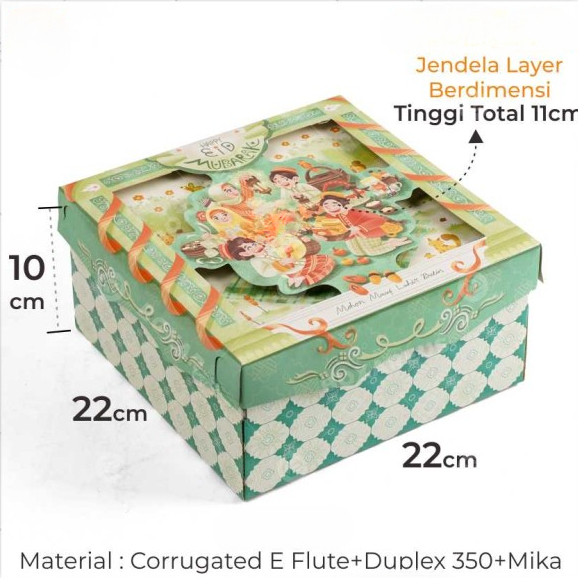 

Cake Box Hampers Lebaran Kardus Packaging Kue Idul Fitri Kotak Hampers Eid Mubarak Uk 22x22