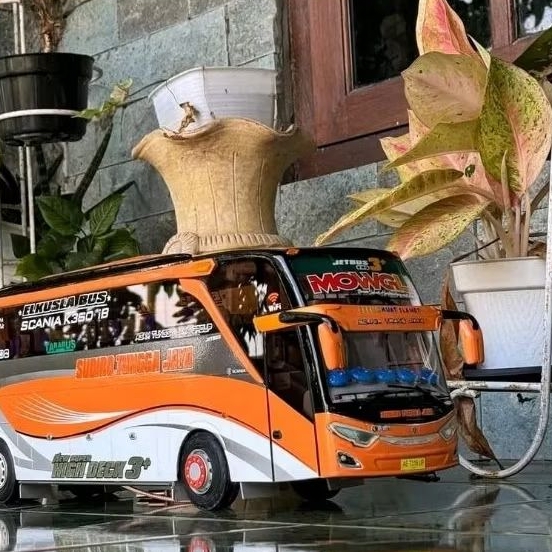 Miniatur bus stj mowgil JB3 variasi lampu kelap-kelip 3 mode