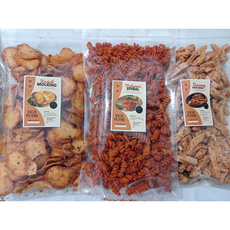 

250gr || Paket Beli 2 Gratis 1 || Makaroni Spiral Seblak Kencur Bareng Keripik Molring Bisa Cod