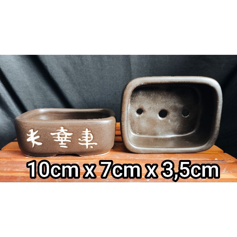 Pot keramik shinto Mame model kotak 10cm