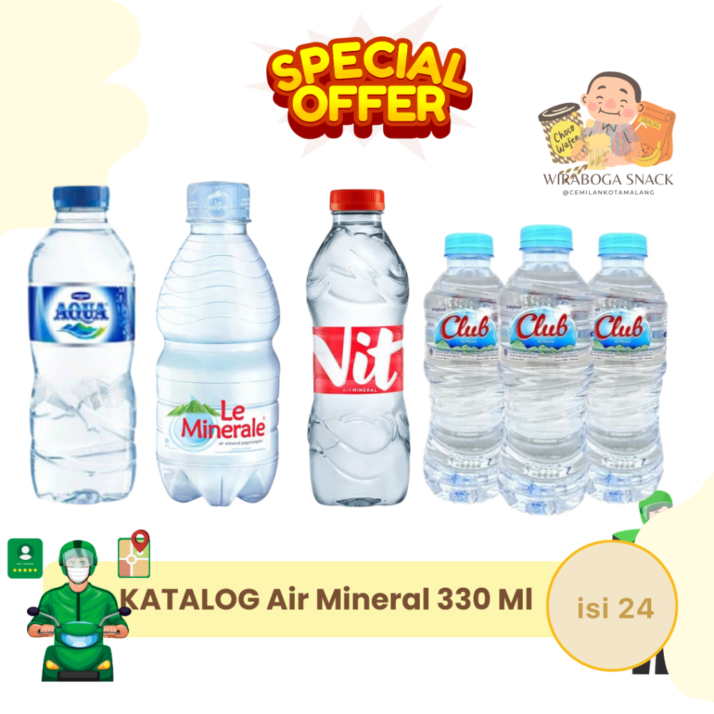 

KATALOG - AIR Mineral Dus 330 Ml - 220 Ml AQUA / VIT / CLUB/ CLEO ALL MEREK AIR MINUM BOTOL