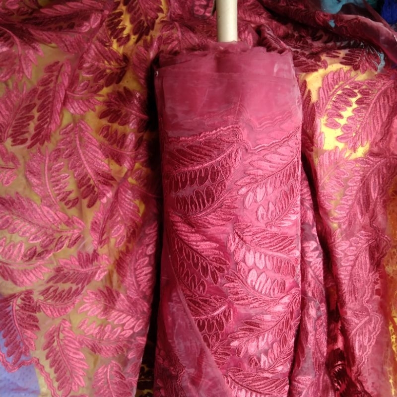 Kain organza bordir | Harga/0,5m | bahan organza bordir| bahan organza bordir | kain organza bordir.