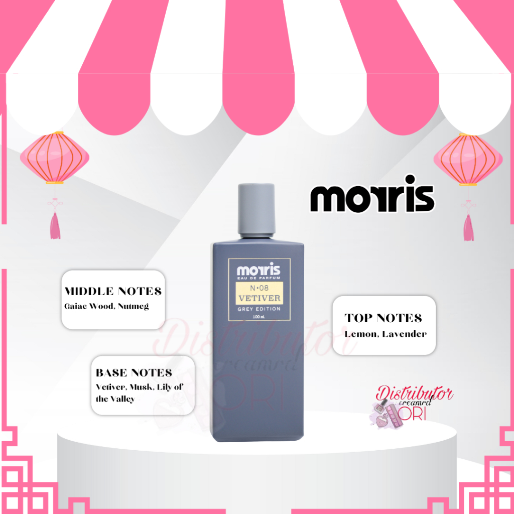 MORRIS Eau De Parfume Grey Edition - Vetiver 100ml | BPOM | MORRIS PARF EDP VETIVER 100ML