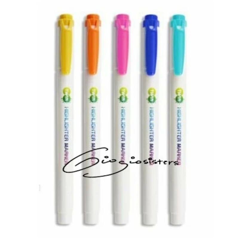 

1 set Twin Highlighter isi 5 | Stabilo 2 sisi 5 warna Leto