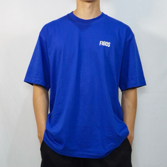 FIGOS - Relaxedfit Cotton Combed Biowash 24s Royal Benhur | Baju kaos biru royal benhur oversize