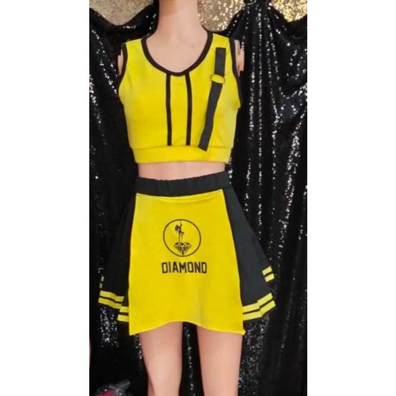 Baju dance kostum wanita modern wanita kpop warna kuning