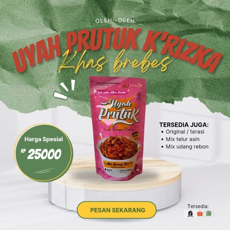 

UYAH PRUTUK K'RIZKA MIX KACANG TERI 110 GR