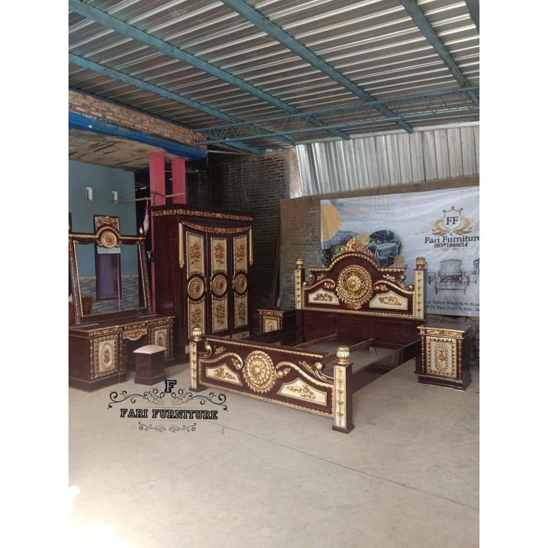 Kamar Set Dipan Gong Mewah Furniture Jepara