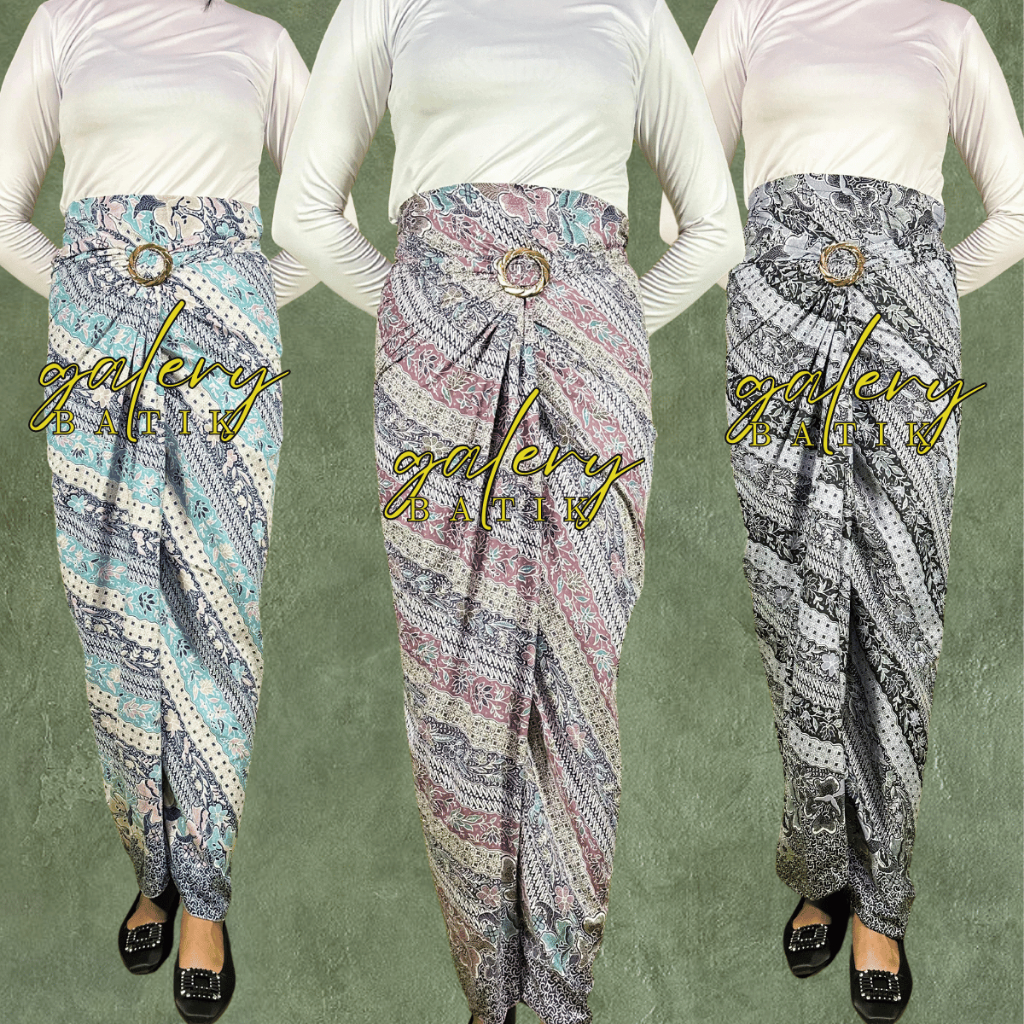Rok lilit batik jumputan kain serut simple / fashion kekinian / bawahan kebaya motif laras dusty