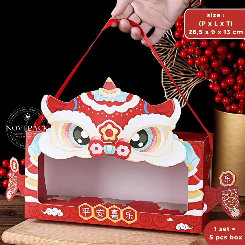 

(CNY12 - 5 PCS) BOX/ DUS/ KOTAK KUE IMLEK SINCIA CHINESE NEW YEAR