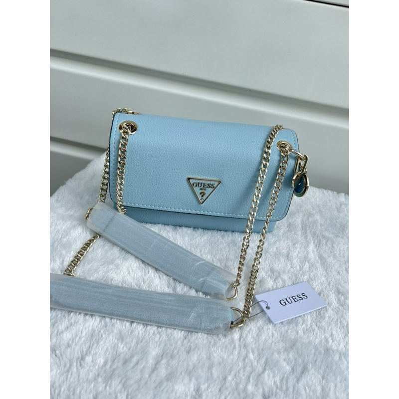 NEWTas Slempang Wanita Guess Narita Shoulder Bag Branded Biru Original