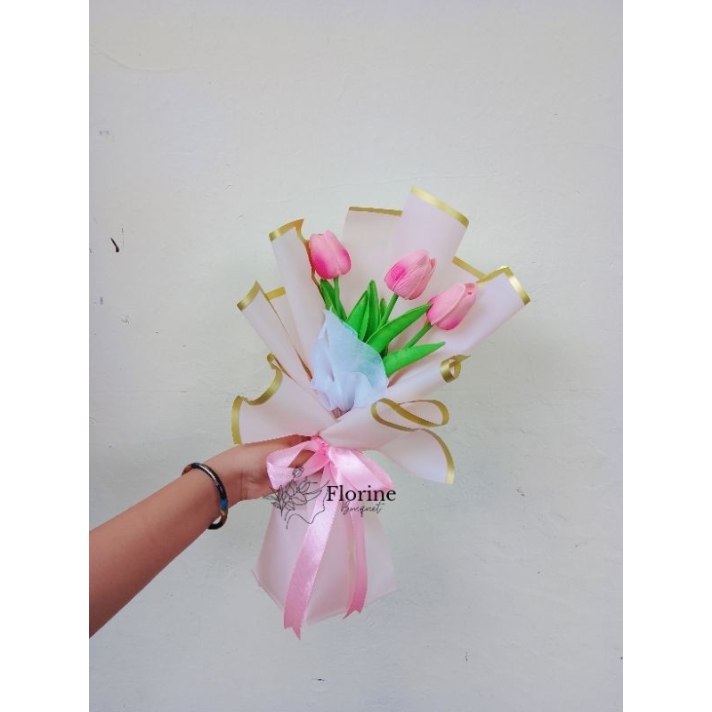 Buket bunga artificial - Tulip Bouquet Artificial