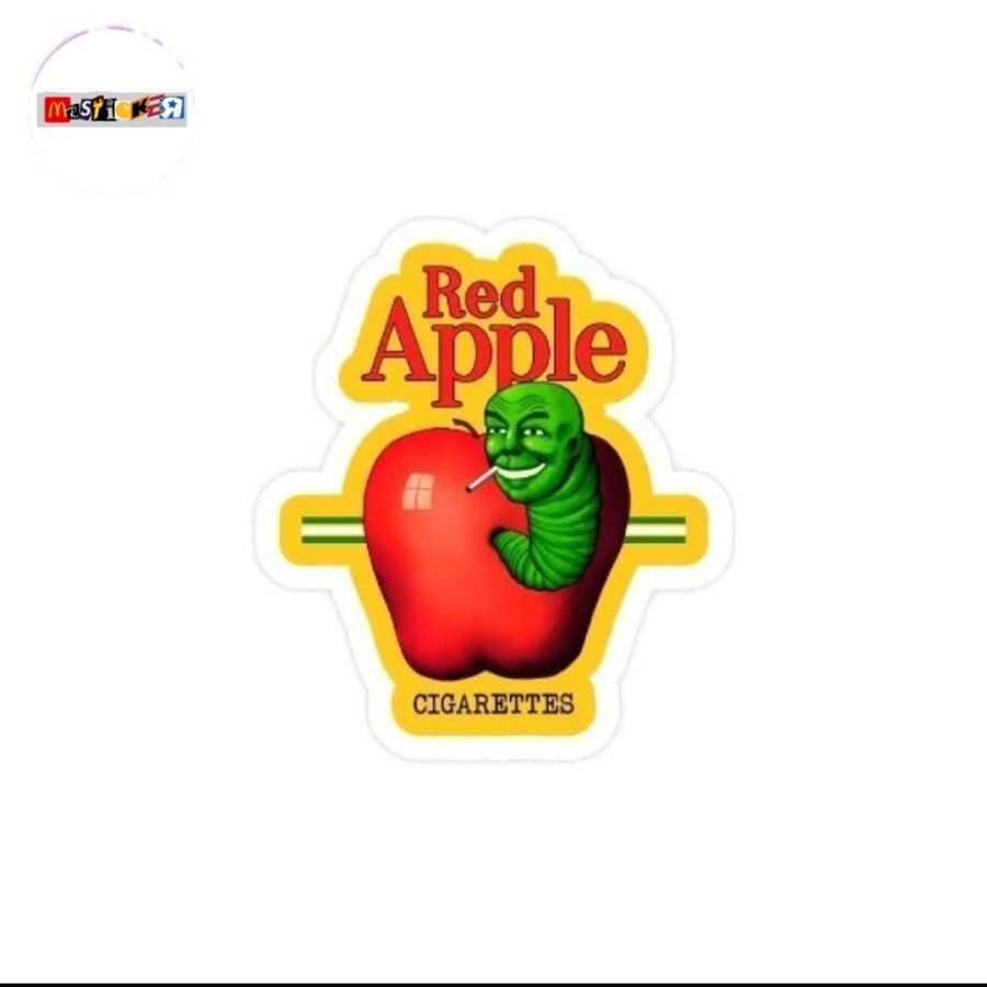 

sticker Red Apple cigarete logo stiker retro film vintage tarantino killbill