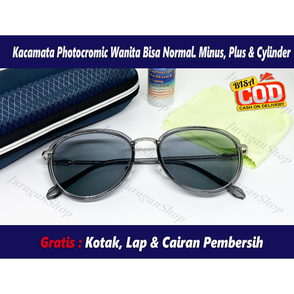 Paket Kacamata Photocromic Wanita, Bisa Normal, Minus Cylinder, Plus Dan Plus Progresif | ZY 251