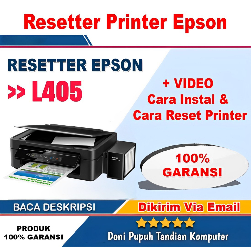 Resetter Epson L405 Lifetime Unlimited + Video Cara Reset