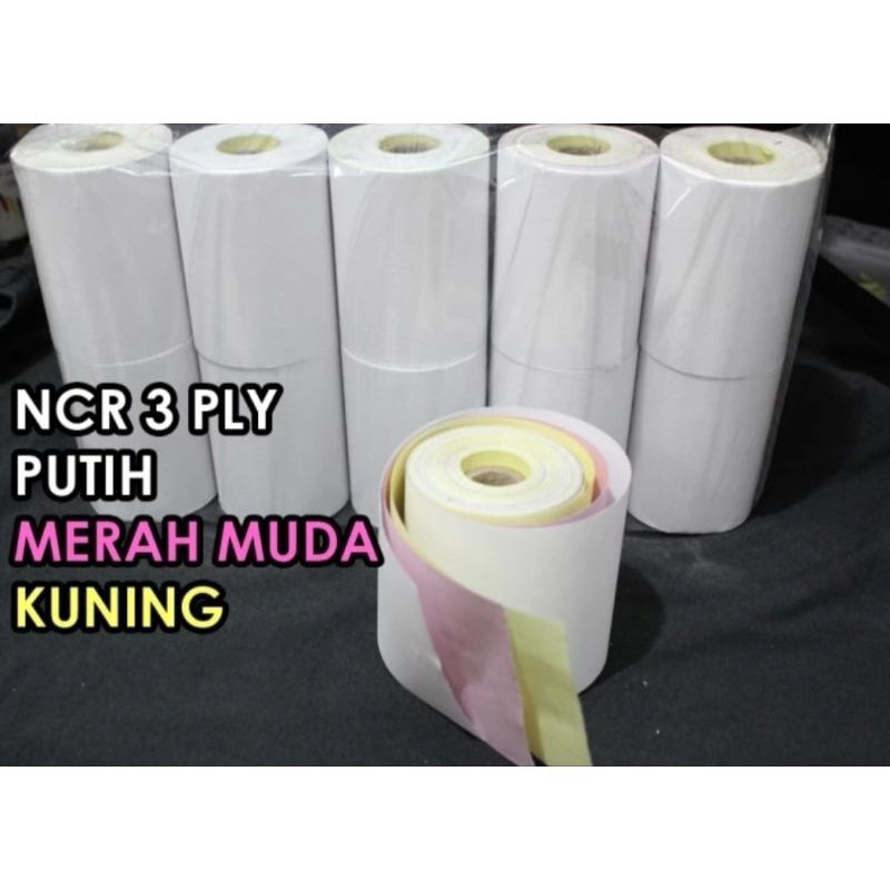

NCR 3 Ply Putih Merah kuning 75×60mm paket hemat 1Roll