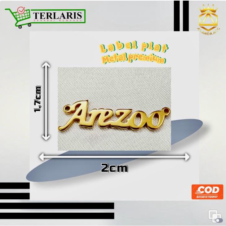 

label plat logo custom minimal 20 pcs gantung premium diameter 2 cm bahan stainlist stell tahan karat