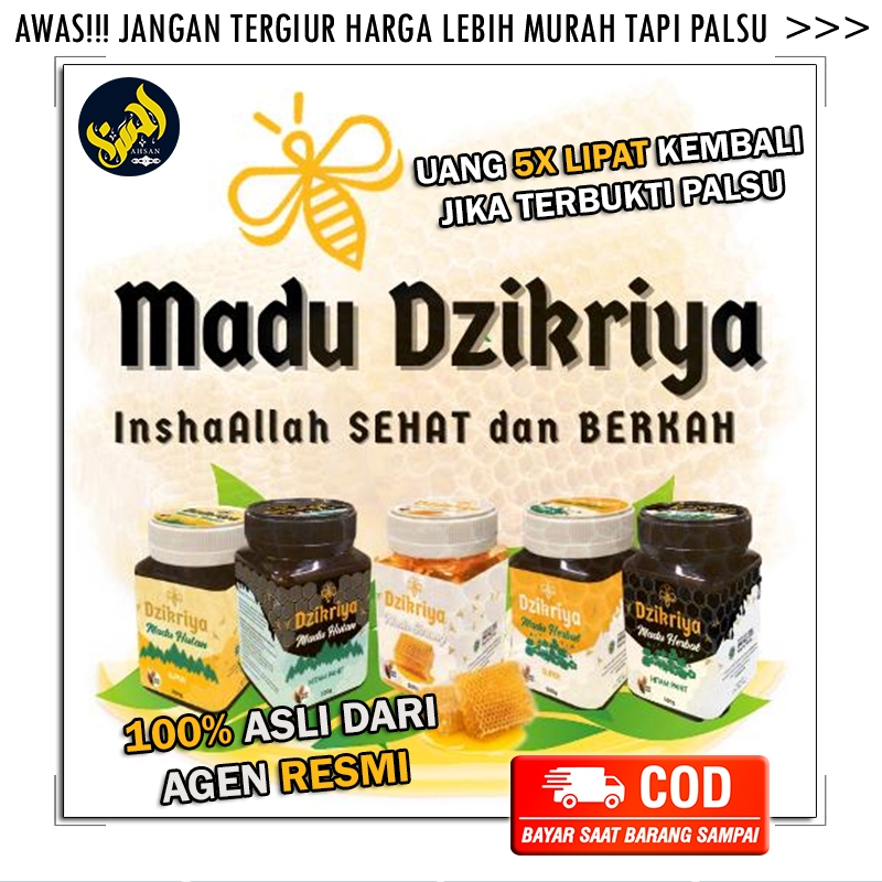 

Dzikriya Madu Herbal/Hutan/Sarang 500g - Honey Murni Asli 100% Royal Jelly Bee Pollens Propolis