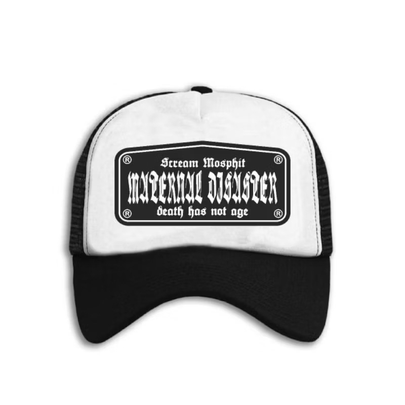 MATERNAL DISASTER - Trucker Hats Topi Jaring Topi Outdoor White Black