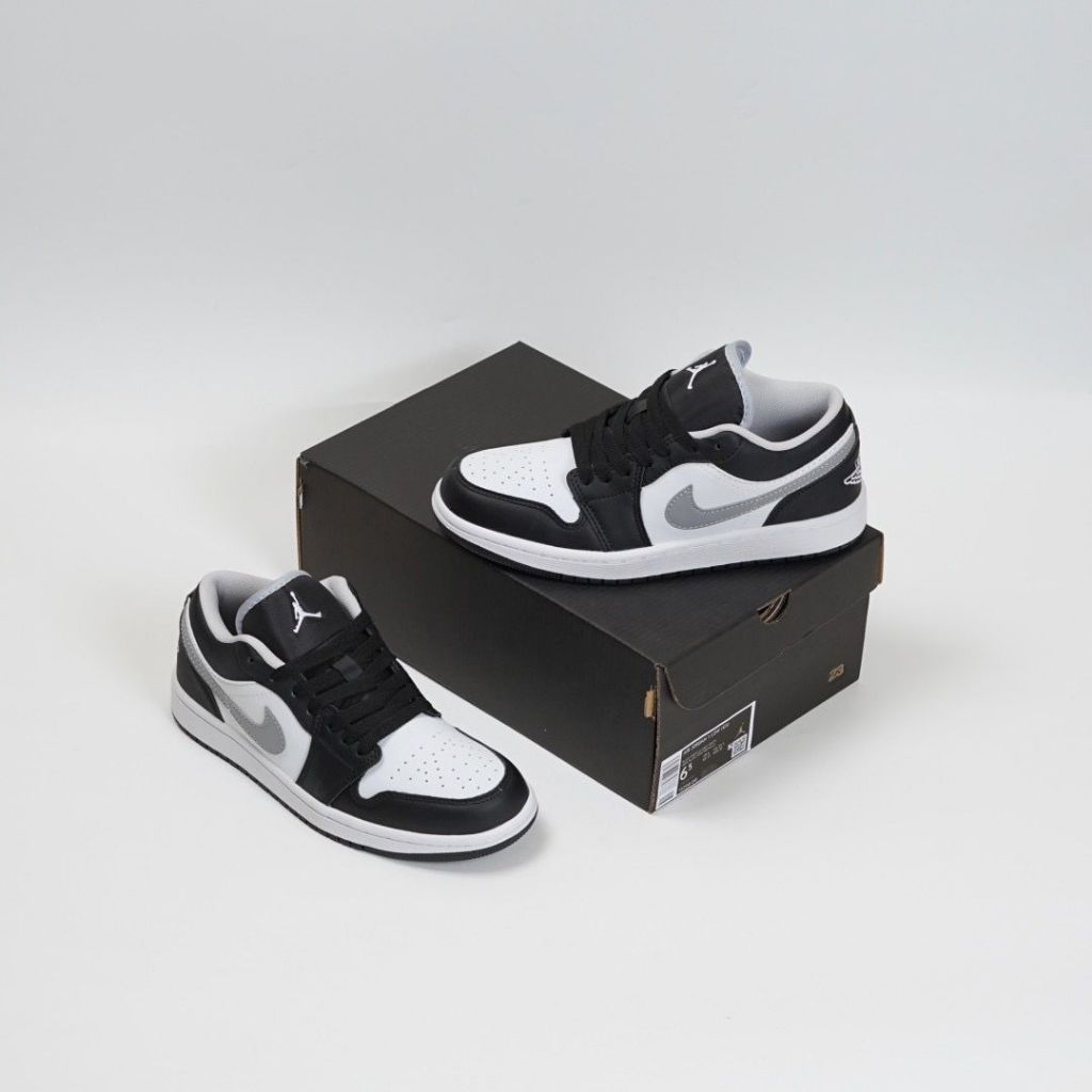 Sepatu Sneaker Air Jordan 1 Low Black White Grey