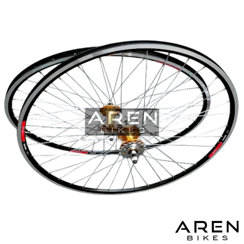 WHEELSET SEPEDA 700 ARAYA AR719 LUBANG 32 32H 36 36H 700C DOLTRAP FIXIE BALAP ROAD BIKE FEDERAL VELG