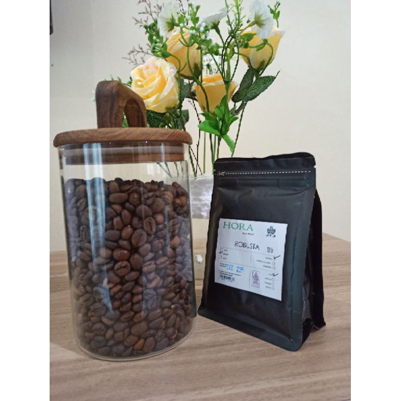 

Kopi robusta bubuk dan biji, 100 gr (HORA kopi murni).