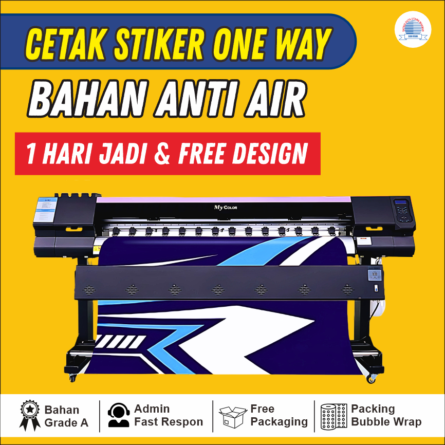 

CETAK STIKER KACA // ONE WAY (FREE DESAIN & 1 HARI JADI)