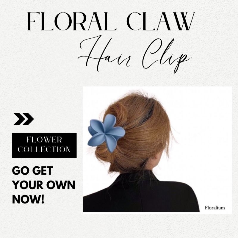 Jepitan Rambut Bunga Kamboja| Floral Claw Hair Clip