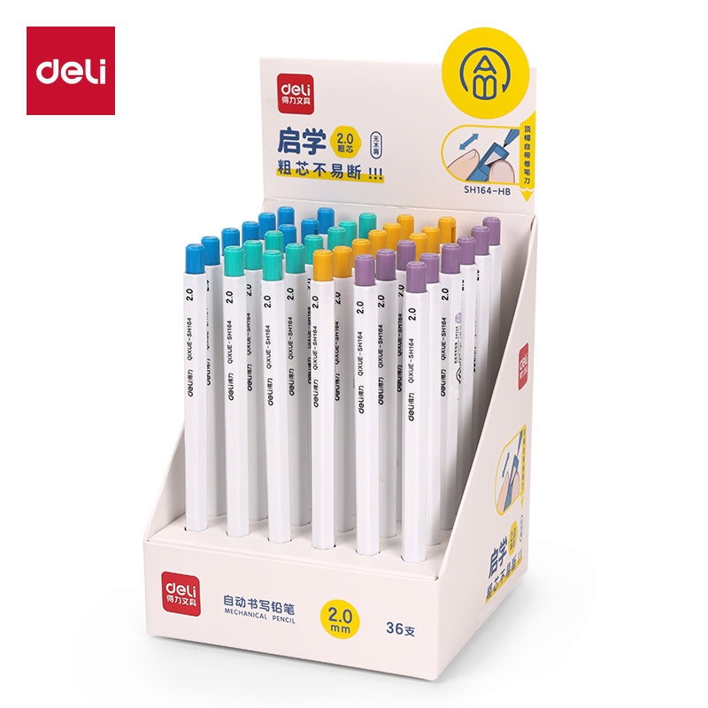 

Deli Mechanical Pencil / Pensil Mekanik 2.0mm Dengan Rautan Warna Pastel SH164