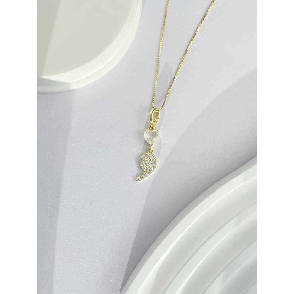 Kalung Semicolon Warna Gold Necklace Semicolon Gold Necklace Semicolon