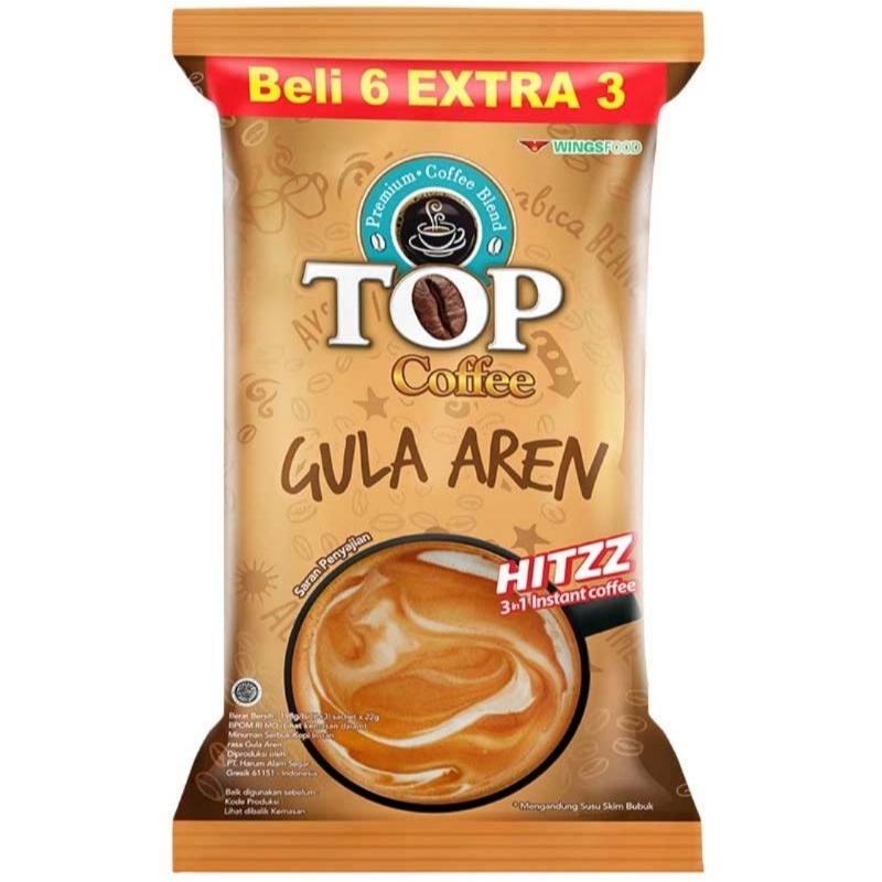 

Top coffee kopi instan gula aren sachet 9x22gr