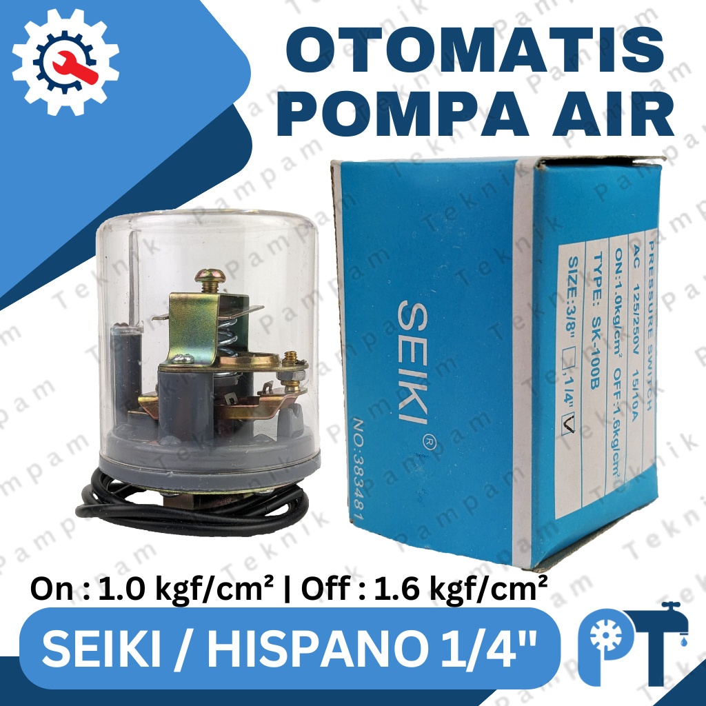 Otomatis Seiki 1/4 inch - Pressure switch pompa airHispano drat dalam 1/4"