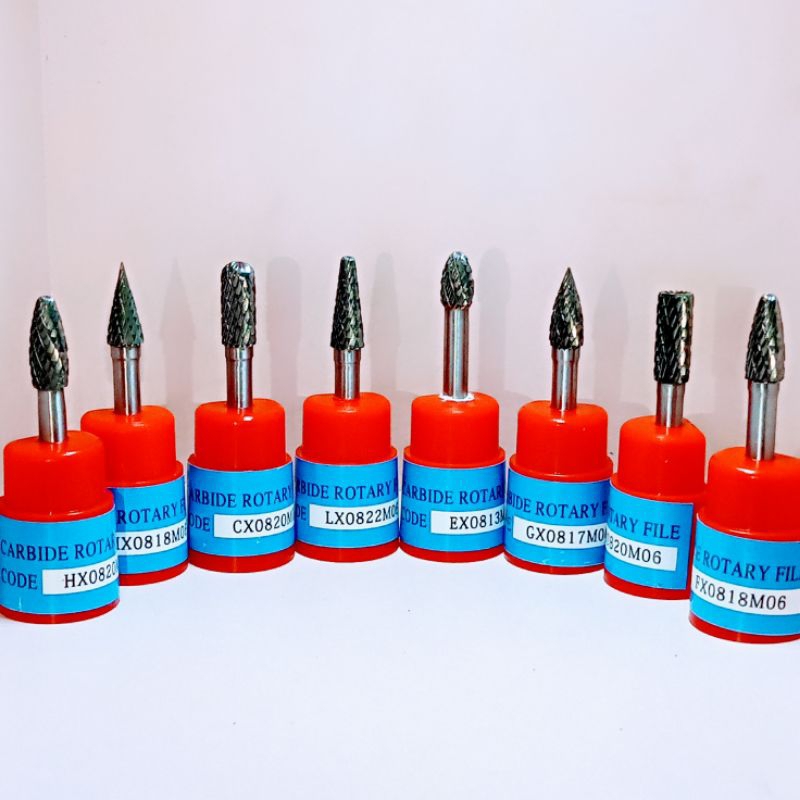 Mata bor Tuner 6 × 8 mm mata tuner 6×8mm Carbide Rotary Cuner Porting Gagang 6mm baru