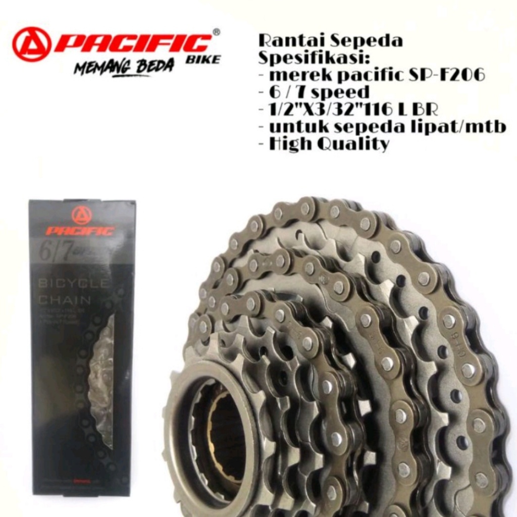 rantai sepeda MTB LIPAT 7 SPEED pacific /rantai 7 speed