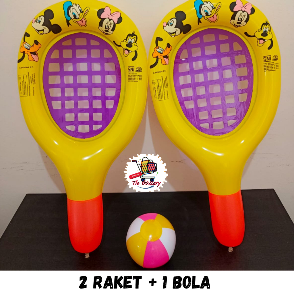 Mainan Anak 2 Raket & 1 Balon Tiup | Mainan Raket Balon Tiup Karakter