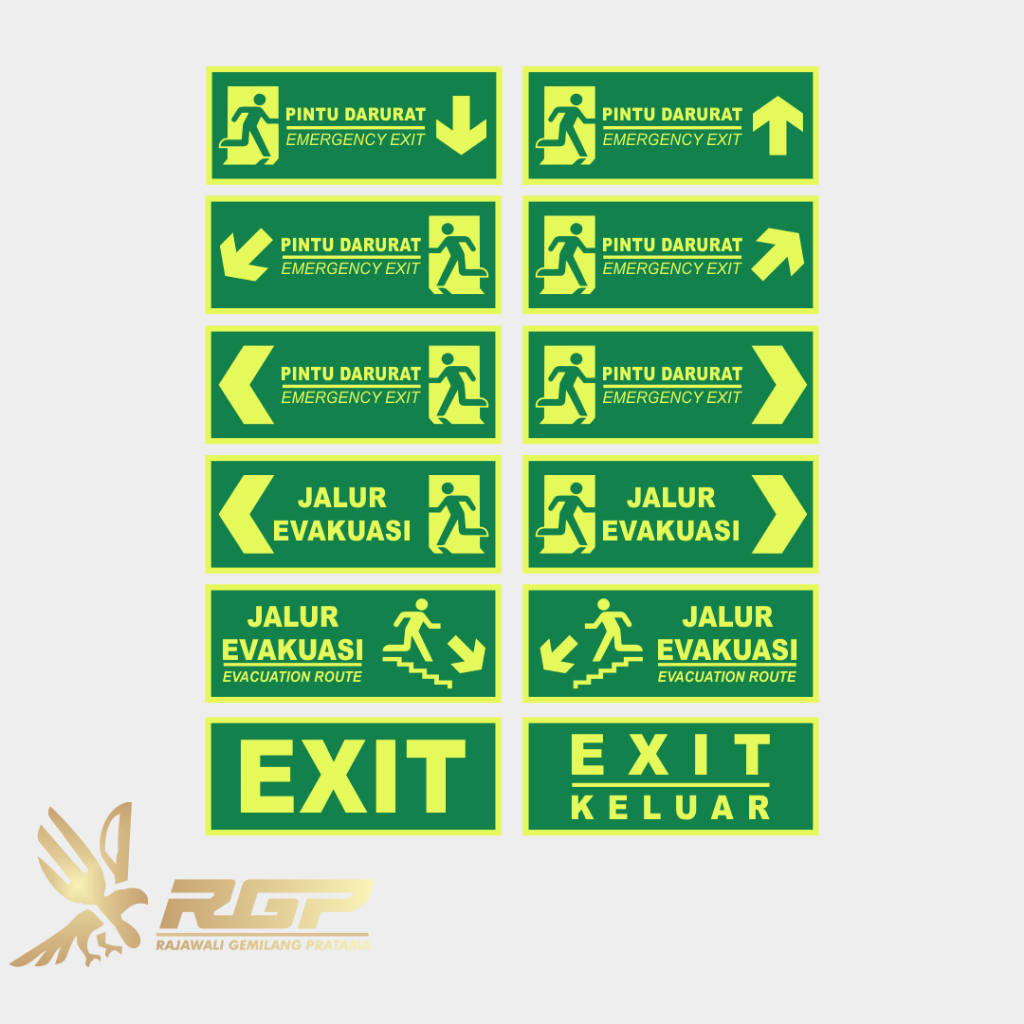 Sign Jalur Evakuasi/Exit Glow In The Dark - Akrilik