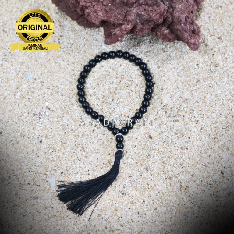 Tasbih Batu Akik 33 Butir Hitam Black Onyx ASLI Alam Original 100% Keren Mewah Aesthetic
