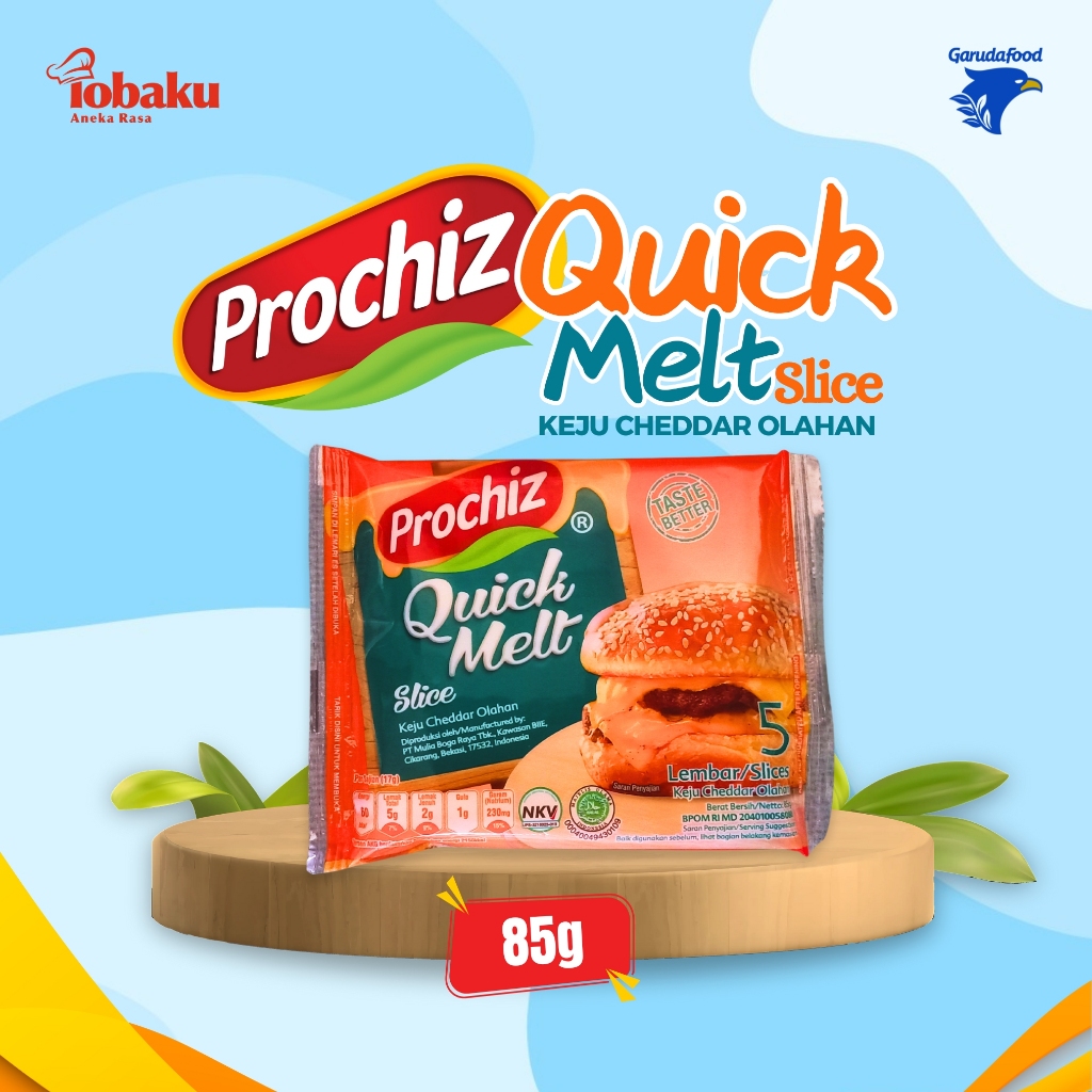 

Keju PROCHIZ Quick Melt Slice Cheese Cheddar 5S - Keju Cheddar Olahan 85g _