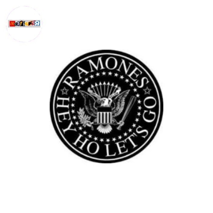 

sticker band Ramones hey ho lets go logo rounded stiker punk rock
