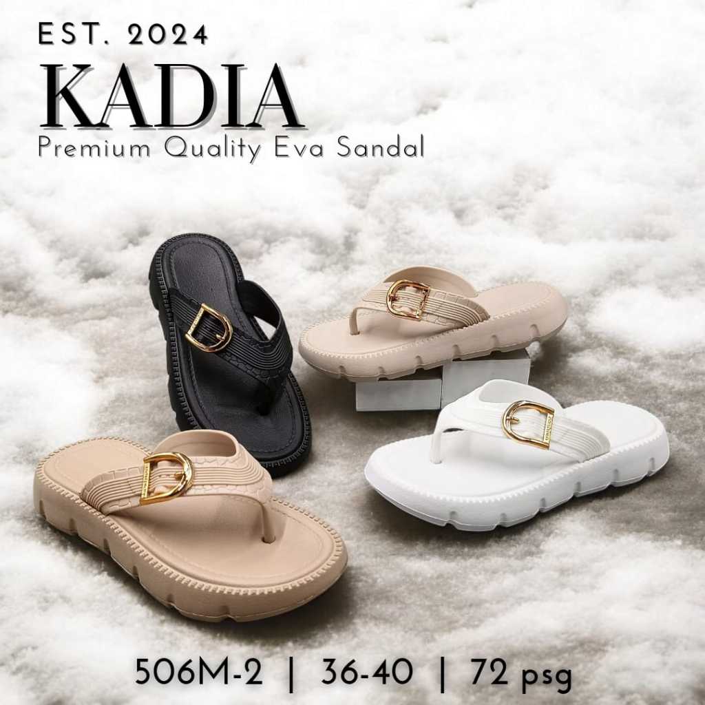 506 M-2 / REAL PIC Sandal Japit Karet Jelly Wanita Simple Gesper Viral Kekinian / Uk 36-41