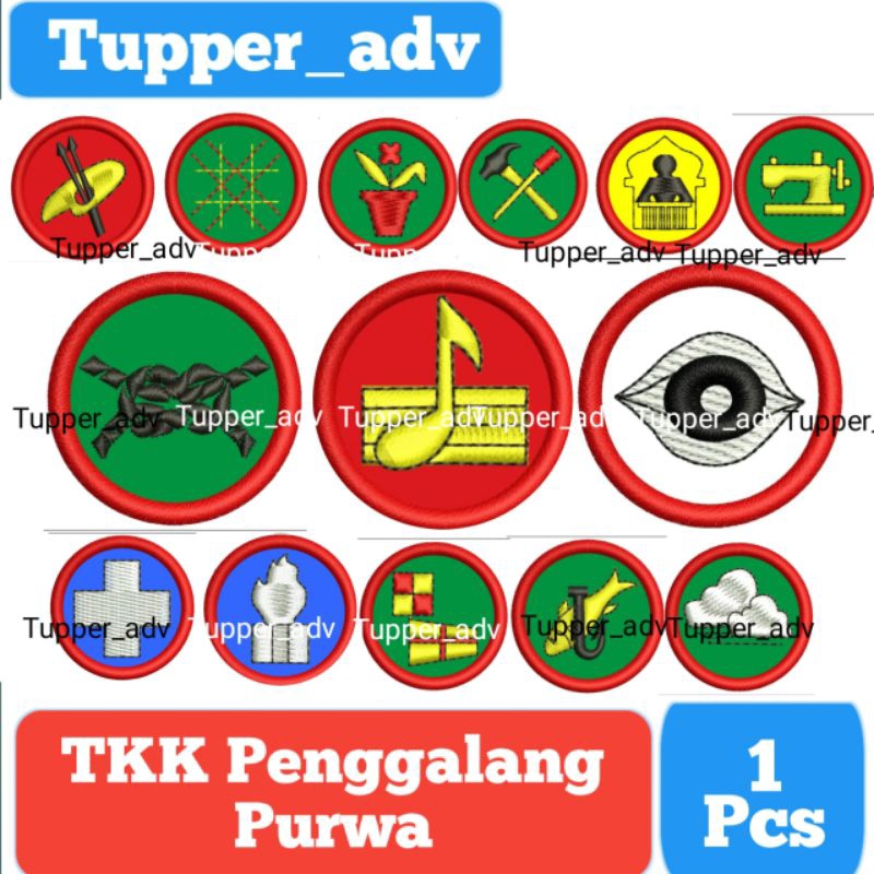 Tkk Penggalang Purwa (BULAT MERAH) Lengkap Wajib & Non Wajib Bordir / Bed Tkk Pramuka Penggalang Pur